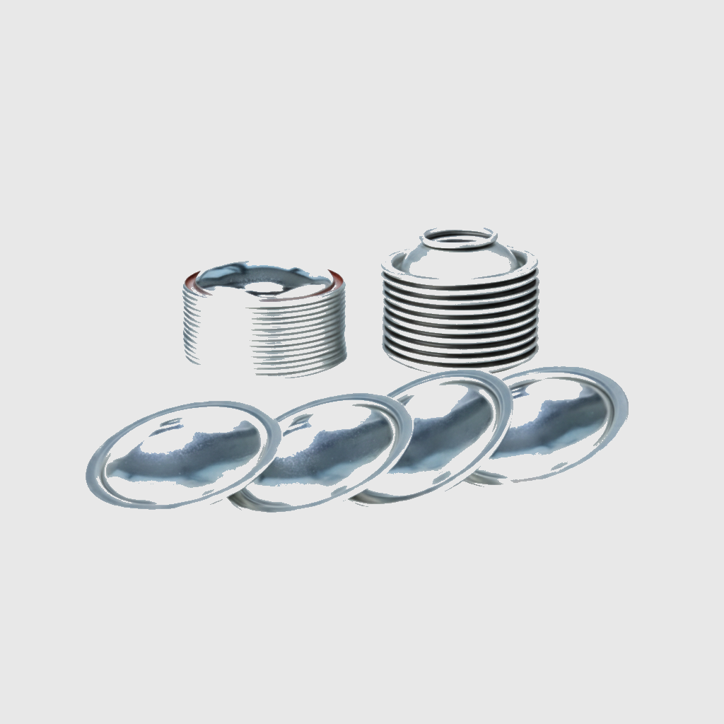 52mm Diameter Dome and Cone - Tinplate Aerosol Can Component by Endo Cans